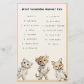Papeterie Word Scramble Answer Key Whimsical Pajama Animals (Devant)