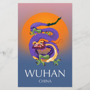 Papeterie Wuhan China Dragon poster voyage