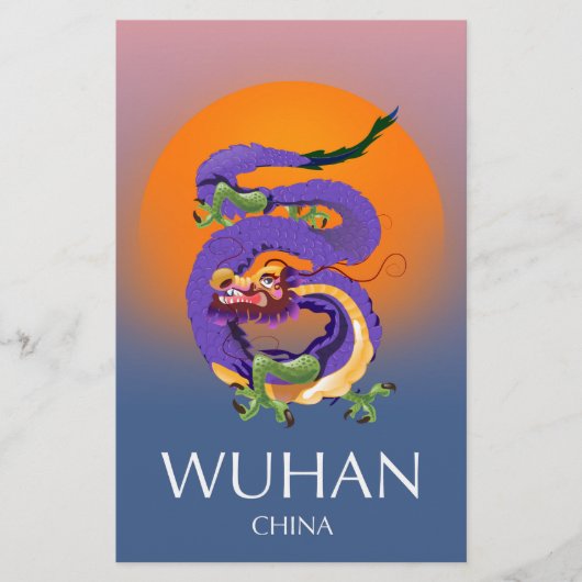 Papeterie Wuhan China Dragon poster voyage (Devant)