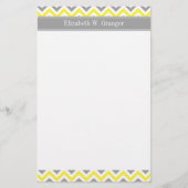 Papeterie Yellow Dk Gray White LG Chevron Gray Nom Monogram (Devant)
