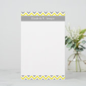 Papeterie Yellow Dk Gray White LG Chevron Gray Nom Monogram (Debout devant)