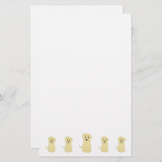 Papeterie Yellow Labrador Dog Design (Devant / Derrière)