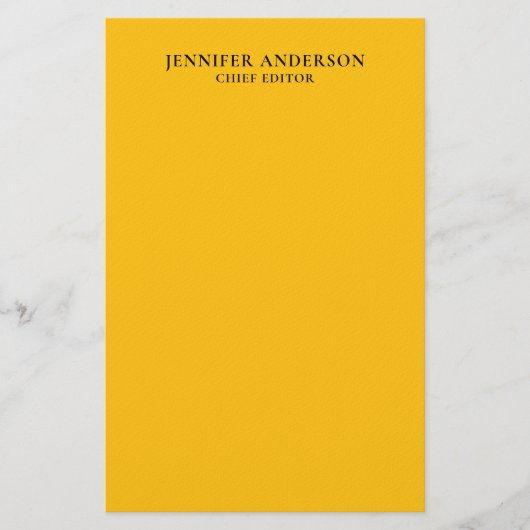 Papeterie Yellow Orange Professional Modern Plain Minimalist (Devant)