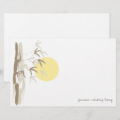 Papeterie Yellow Sunrise Bamboo Zen asiatique Mariage papete (Devant / Derrière)