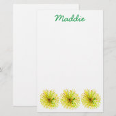 Papeterie Yellow wildflower dandelion watercolor flower (Devant / Derrière)