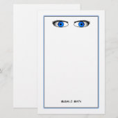 Papeterie Yeux bleus (Devant / Derrière)