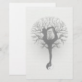 Papeterie Yin Yang, arbre de la vie, femmes, yoga (Devant / Derrière)