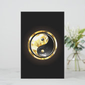 Papeterie Yin Yang or sur noir (Debout devant)