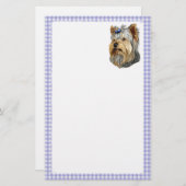 Papeterie Yorkshire Terrier Bust Blue Bow (Devant / Derrière)