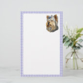 Papeterie Yorkshire Terrier Bust Blue Bow (Debout devant)