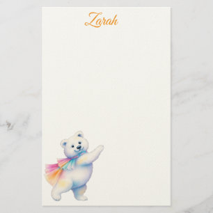 Papeterie Zarah l'ours polaire dansant Personnalisé