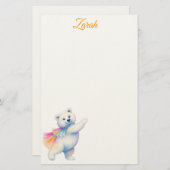 Papeterie Zarah the Dancing Polar Bear | Personalized (Devant / Derrière)