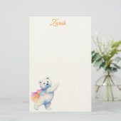 Papeterie Zarah the Dancing Polar Bear | Personalized (Debout devant)