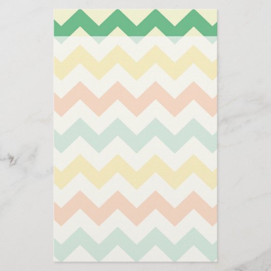 Papeterie Zigzags de Chevron de jaune orange de vert de (Devant)