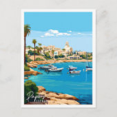 Paphos Cyprus vintage reisillustratie Briefkaart (Voorkant)