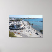 Paphos Seafront drone uitzicht Canvas Afdruk (Voorkant)