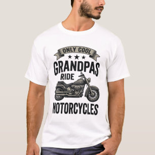 Papi Cool Roulent à Moto T-Shirt Biker Vintage