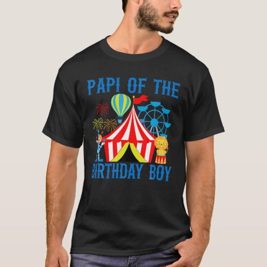 Papi van de Verjaardag voor Boy Ringmaster Circus  T-shirt (Voorkant)