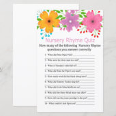 Papier С Fleurs en jeu de baby shower du jeu de rime de N (Devant / Derrière)