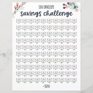 Papier 100 Enveloppe Saving Challenge Tracker