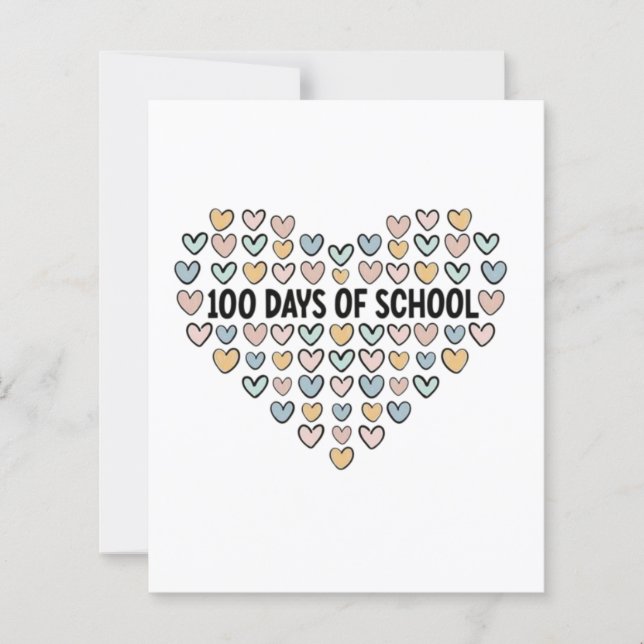 Papier 💖 100 jours de conception cardiaque à l'école (Devant)