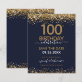 Papier 100e anniversaire Enregistrer la date Invitation d (Devant / Derrière)