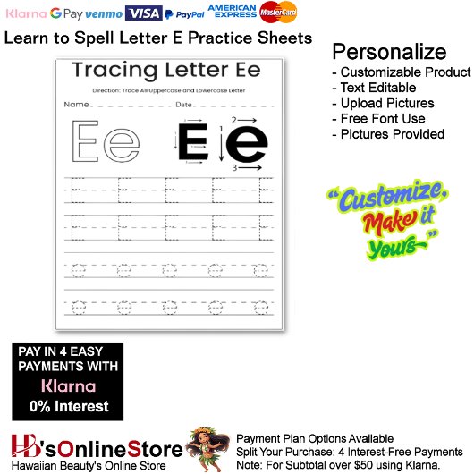 Papier 10 Learn To Spell Letter E Teacher Home Schooling