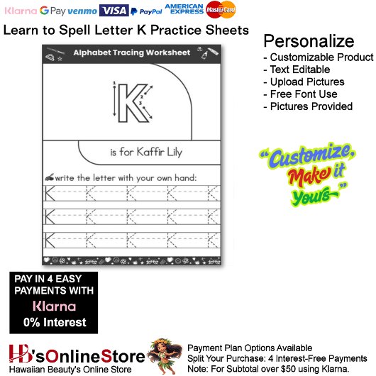 Papier 10 Learn To Spell Letter K Teacher Home Schooling