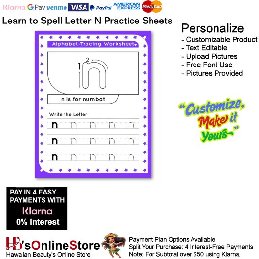 Papier 10 Learn To Spell Letter N Teacher Home Schooling