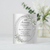 Papier 10e anniversaire mariage invitation feuillage arge (Debout devant)