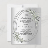Papier 10e anniversaire mariage invitation feuillage arge (Devant)