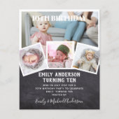 Papier 10E Anniversaire Photo Collage Invitation Garçon f (Devant)