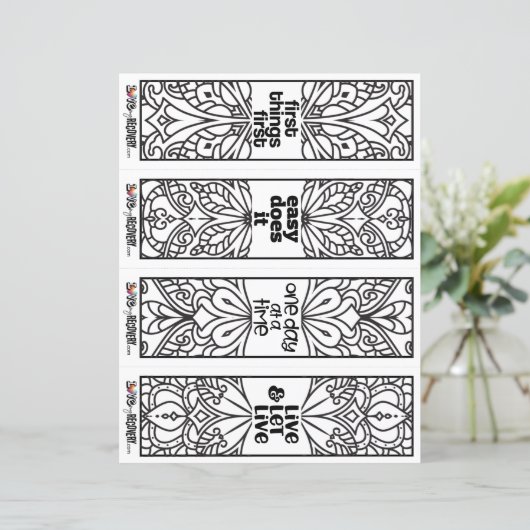 Papier 12-Step Slogans Bookmarks (Debout devant)