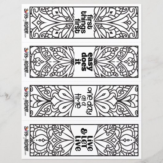 Papier 12-Step Slogans Bookmarks (Devant)