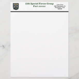 Papier 12th vétérans des forces spéciales en-tête de lett