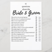 Papier 15 Questions About the Bride & Groom Wedding Game  (Devant)