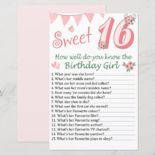 Papier 16e anniversaire Comme vous connaissez bien l'anni