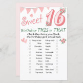 Papier 16e anniversaire de ce ou ce jeu (Devant / Derrière)