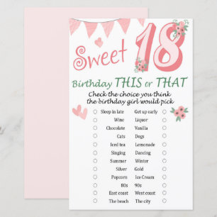 Papier 18 Anniversaire de ce jeu ou de ce jeu