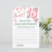 Papier 18 e anniversaire Mémoire préférée de l'anniversai (Debout devant)