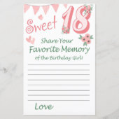 Papier 18 e anniversaire Mémoire préférée de l'anniversai (Devant)