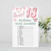 Papier 18 e Anniversaire Mot Scramble Jeu (Debout devant)