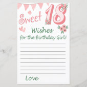 Papier 18 e anniversaire Voeux pour la fille d'anniversai (Devant)