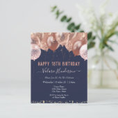 Papier 18e anniversaire Ballons roses Invitation budgétai (Debout devant)