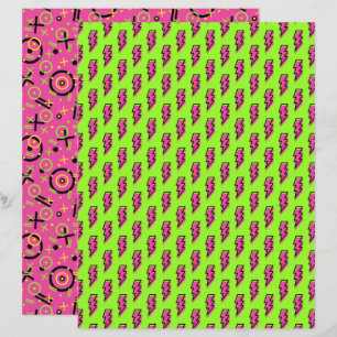 Papier 1980/90 Retro Neon Motif