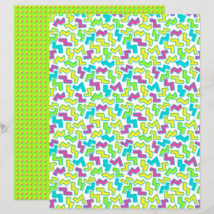 Papier 1980/90 Retro Neon Motif