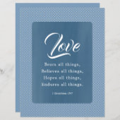 Papier 1 Corinthiens 13:7 L'amour supporte tout (Devant / Derrière)