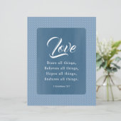 Papier 1 Corinthiens 13:7 L'amour supporte tout (Debout devant)