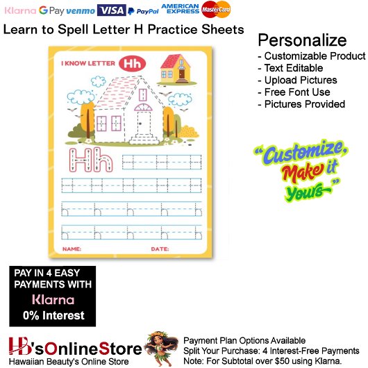 Papier 1 Learn To Spell Letter H Teacher Home Schooling