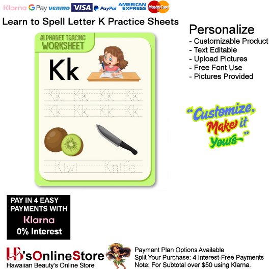 Papier 1 Learn To Spell Letter K Teacher Home Schooling